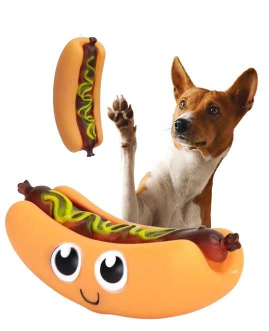 Zabawka dla psa HOT DOG HOTDOG piszczący winylowy FAST FOOD szczeniaka