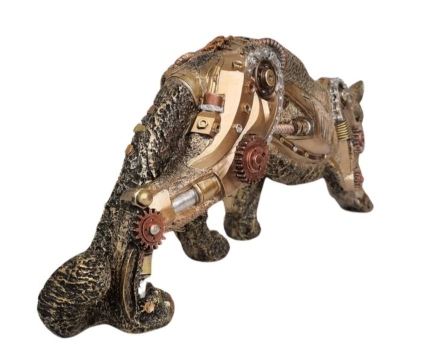 Estátua de pantera estilo steampunk