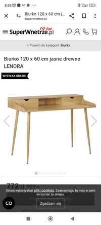 Biurko  LENORA, biurko, jasne drewno 120x60