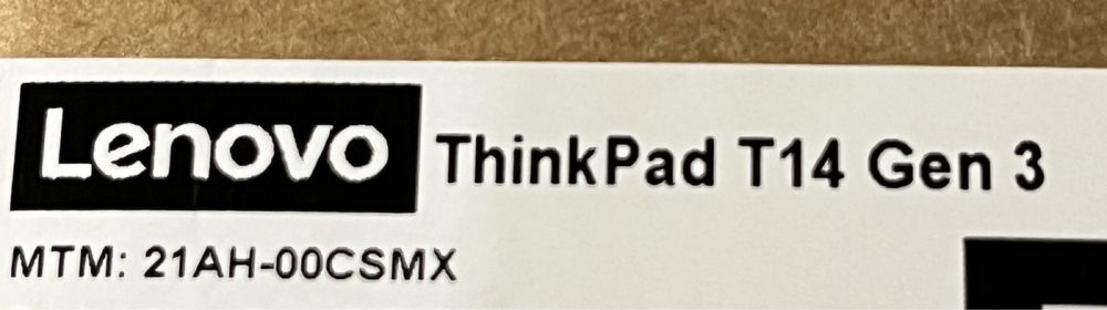Lenovo Thinkpad T14 gen3 Intel i7 1255U