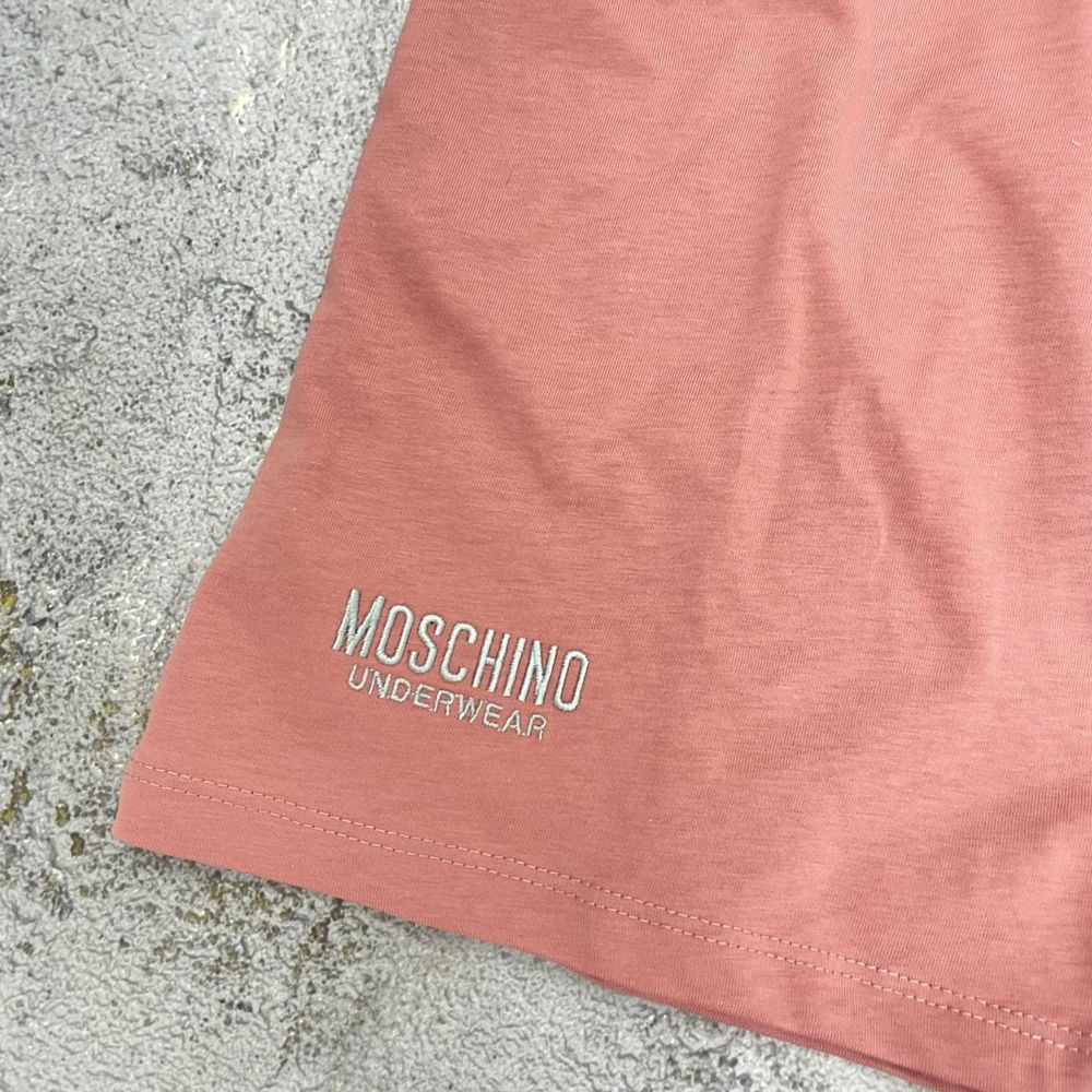 MOSCHINO 2024 Exclusive Женская футболка розовая корал люкс весна лето