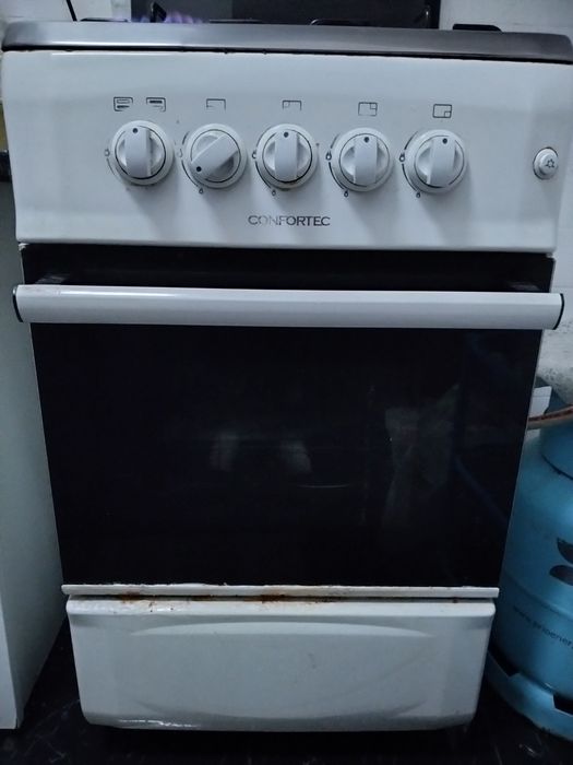 Fogão a gás a funcionar