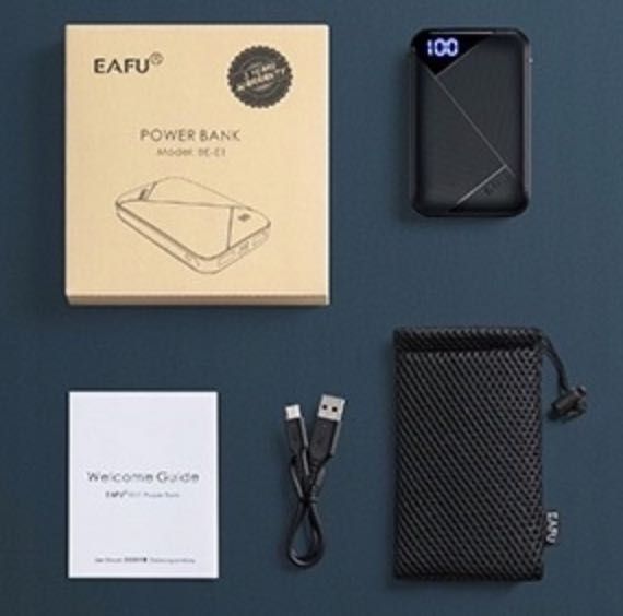 Powerbank USB A/C 3 Amp. 10000 mAh latarka kompaktowy i szybki