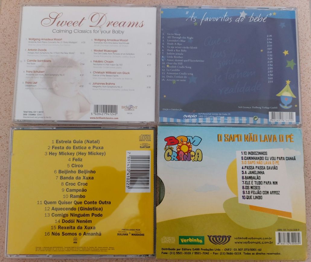 CD's para bebés e crianças