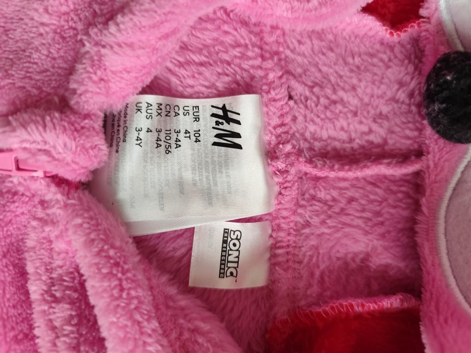 Amy Rose Sonic strój przebranie różowy jeż 104cm