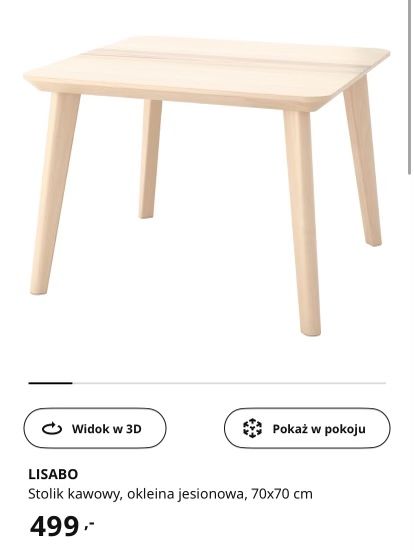 Stolik Ikea Lisabo 70x70