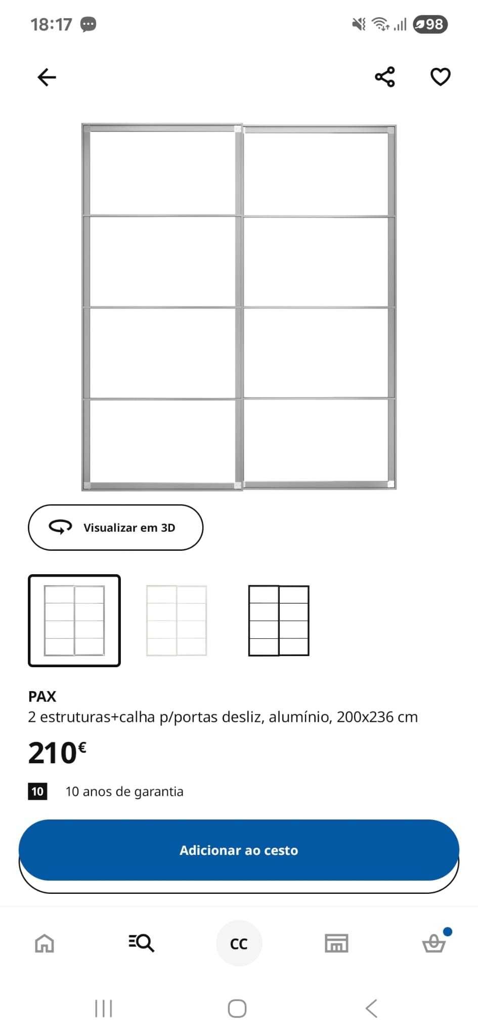 Portas armário Pax IKEA 200x236cm