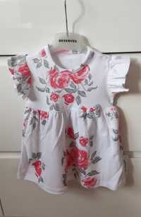 Nowa sukienka niemowlęca w kwiaty 74