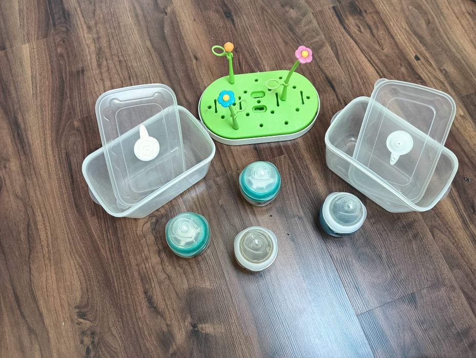 Conjunto esterilizador microondas + biberões + escorredor biberões