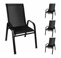 Krzesło krzesła ogrodowe mocne czarne 4 SZT
