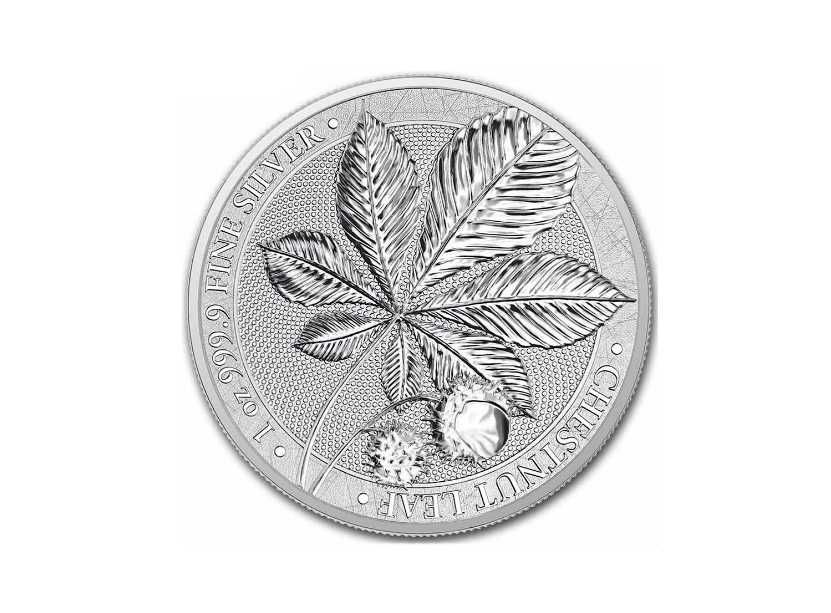 Germania Mint 2021 Лист Каштана 1 унція срібла  + сертифікат!