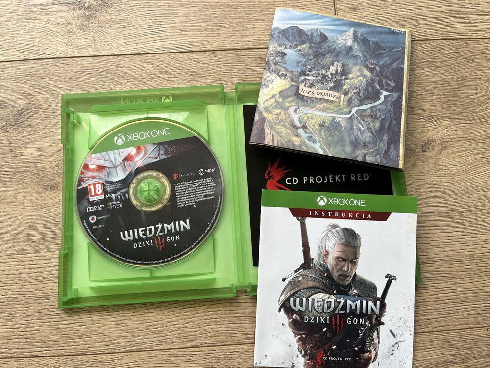 Wiedźmin III Dziki Gon gra xbox One PL + mapa