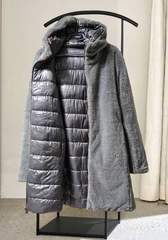 Двусторонняя зимняя куртка-шуба с капюшоном Frime, р. XXL