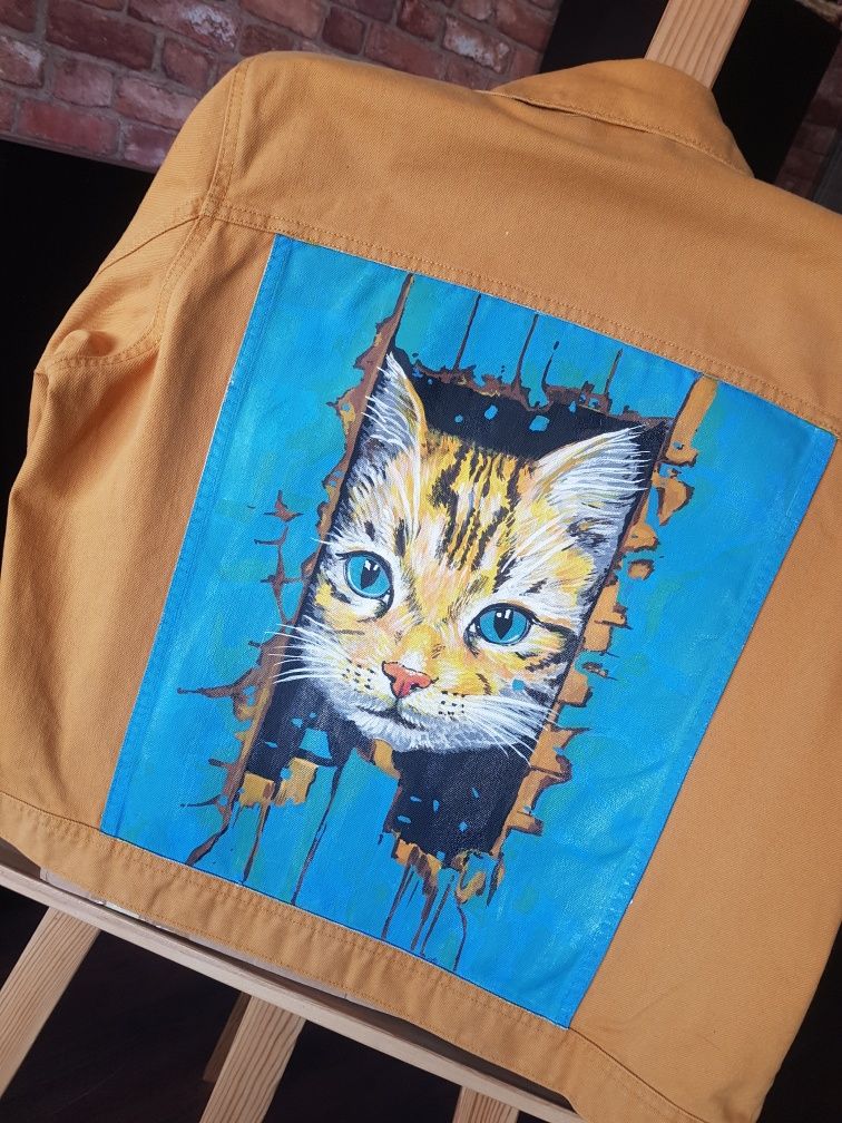 Kurtka jeans  malowana