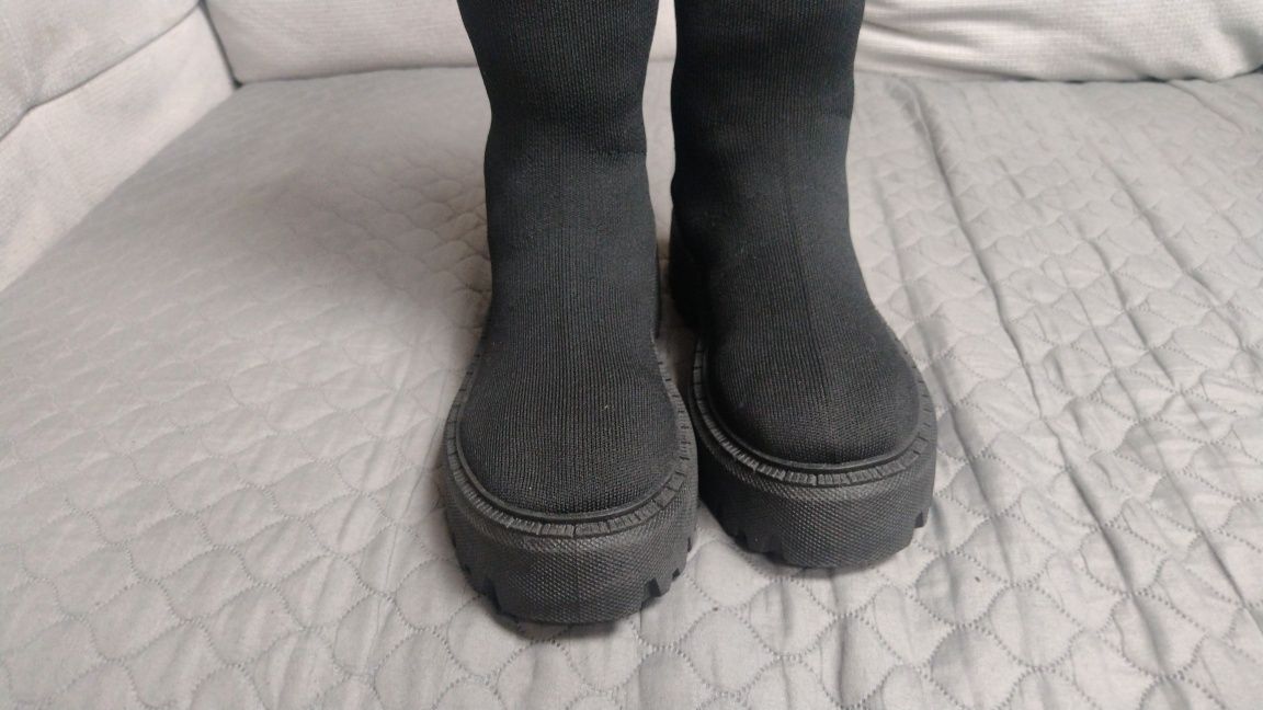 Buty skarpety kozaki na platformie wiosna jesień r.40
