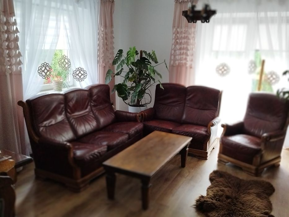 Skórzany zestaw wypoczynkowy 3+2+1