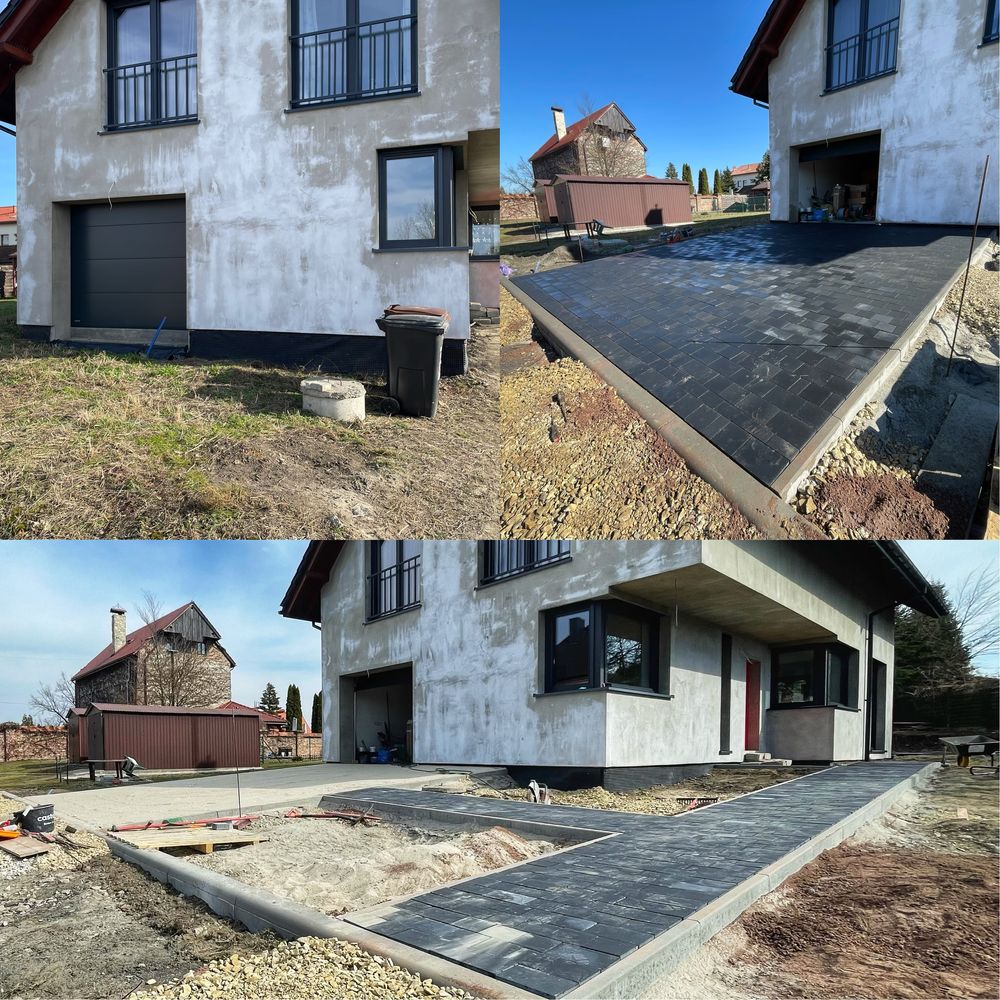 Kostka Brukowa Podjazdy Tarasy Palisady Obrzeża Aranżacje