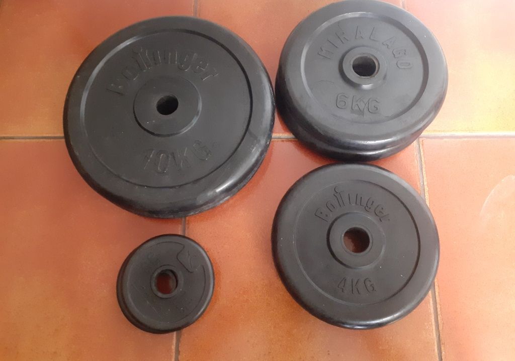 Discos de ferro com protecção em borracha