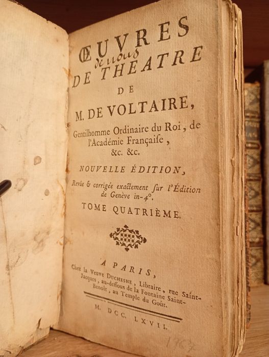 Starodruk 1763 Dzieła Dramatyczne Voltaire - T4