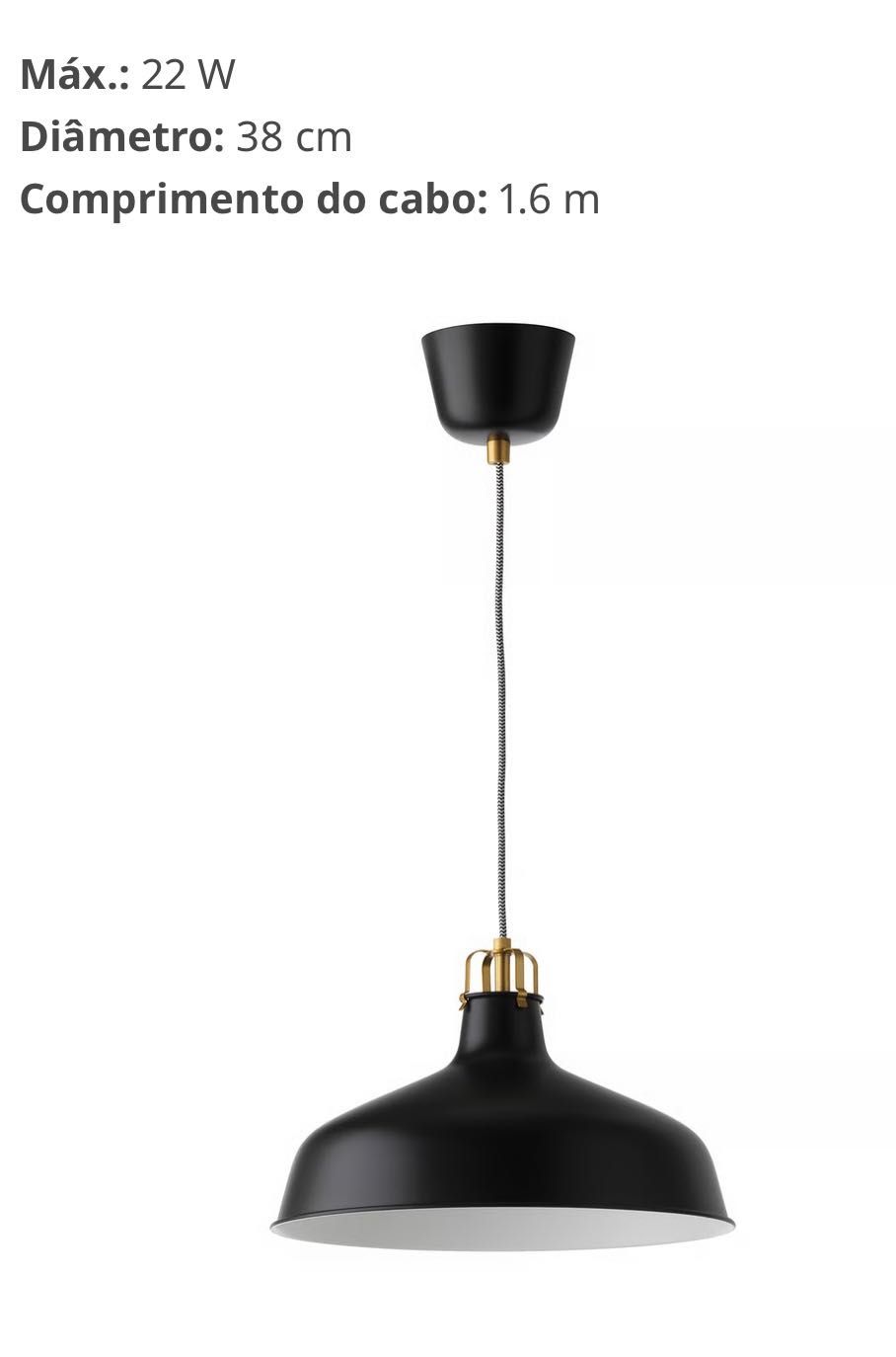 Candeeiro preto Ikea Ranarp