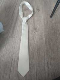 Kremowy/ecru krawat męski