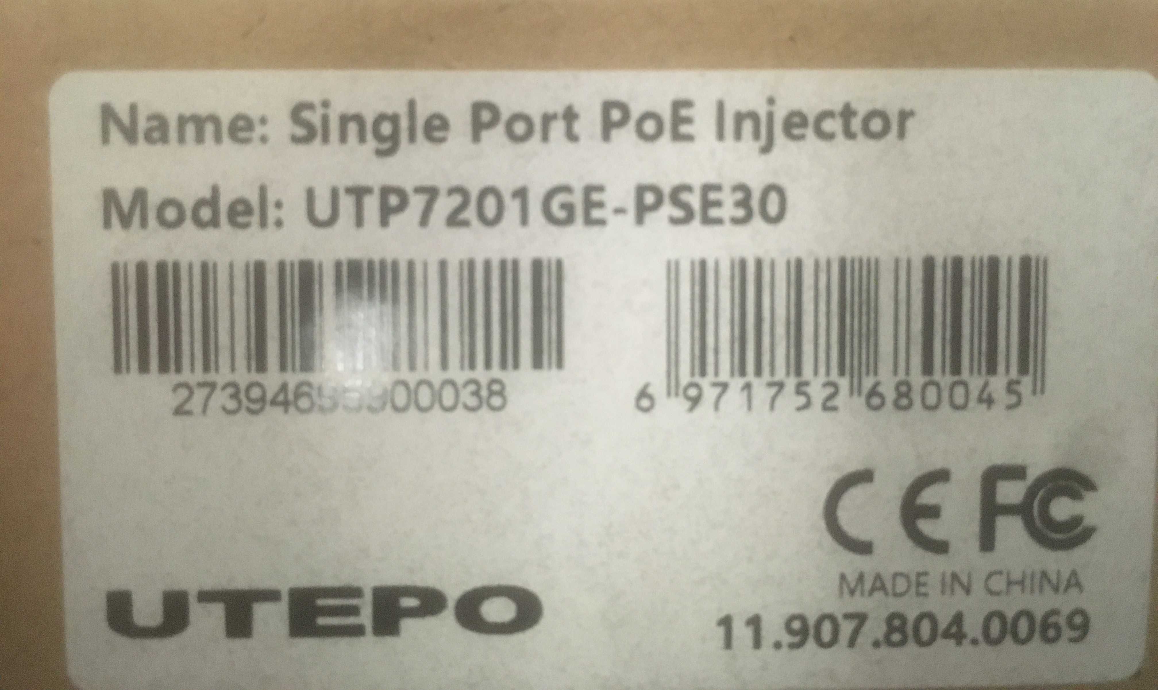 POE инжектор Utepo UTP7201GE-PSE30.