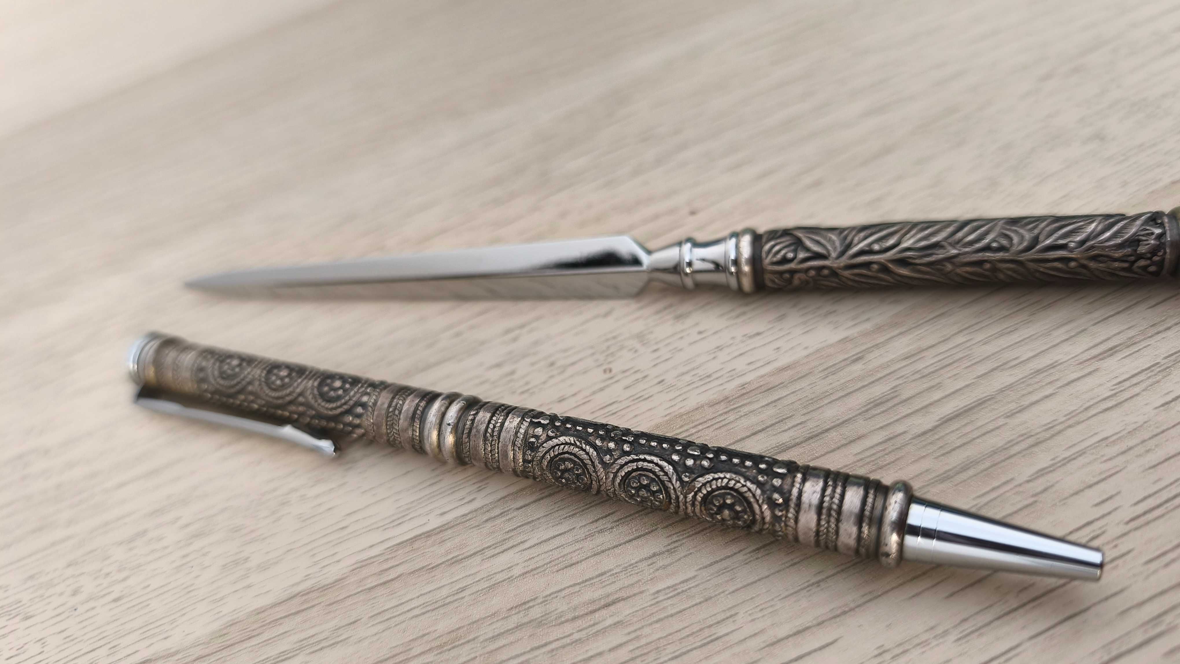 Caneta Vintage em Prata + Abridor de Cartas