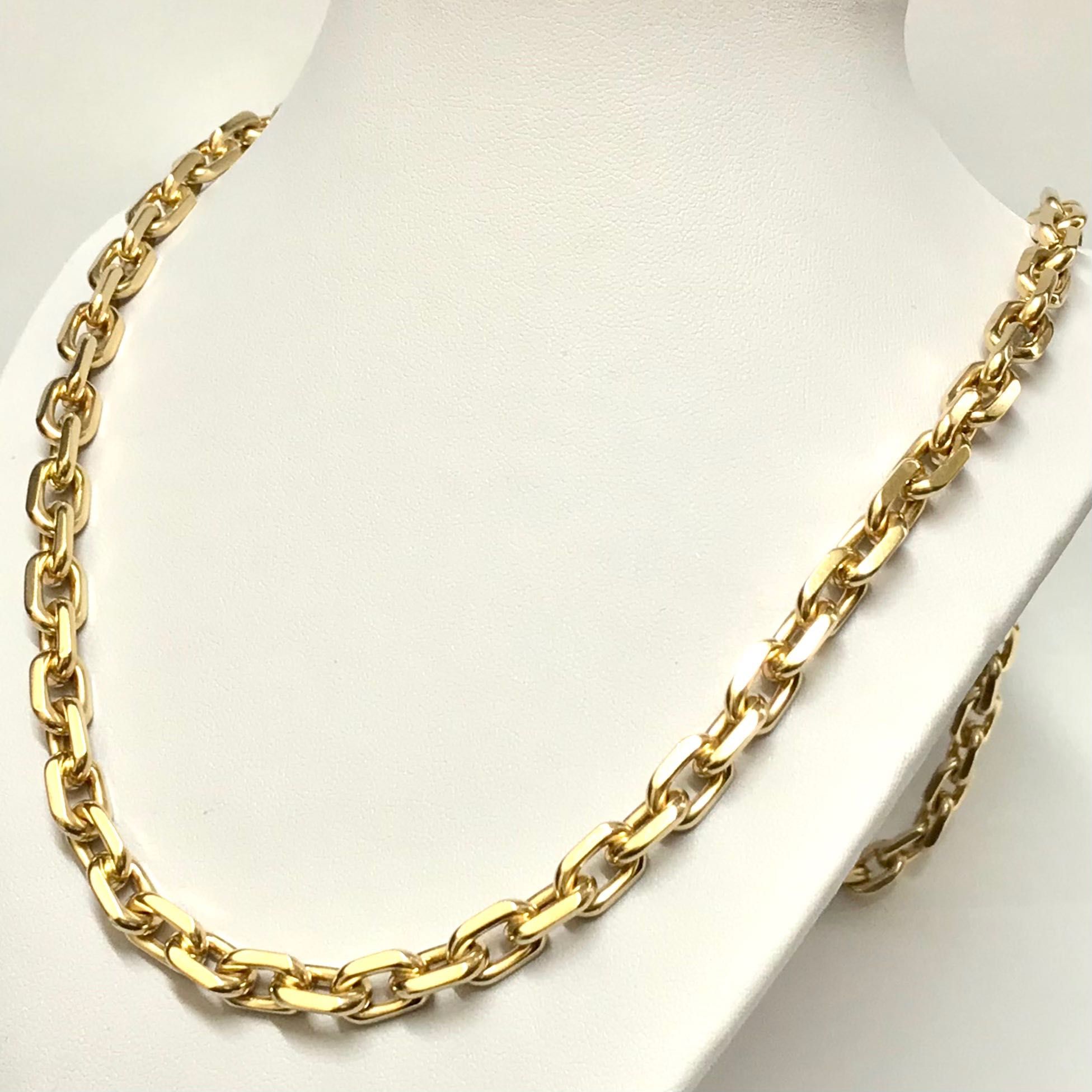 Złoty ŁAŃCUSZEK męski GRUBY łańcuch męski 14K KUTY ANKIER 62cm 105g