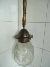 lampa wisząca,stara,mosiężna,mosiądz,porcelanka,kolekcja,antyk
