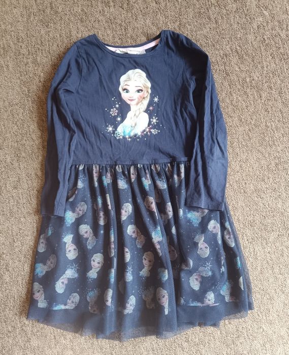 Sukienka z krainy lodu Elsa Disney h&ma rozmiar 122