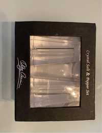 Sal e pimenta Oleg Cassini crystal salt & pepper set