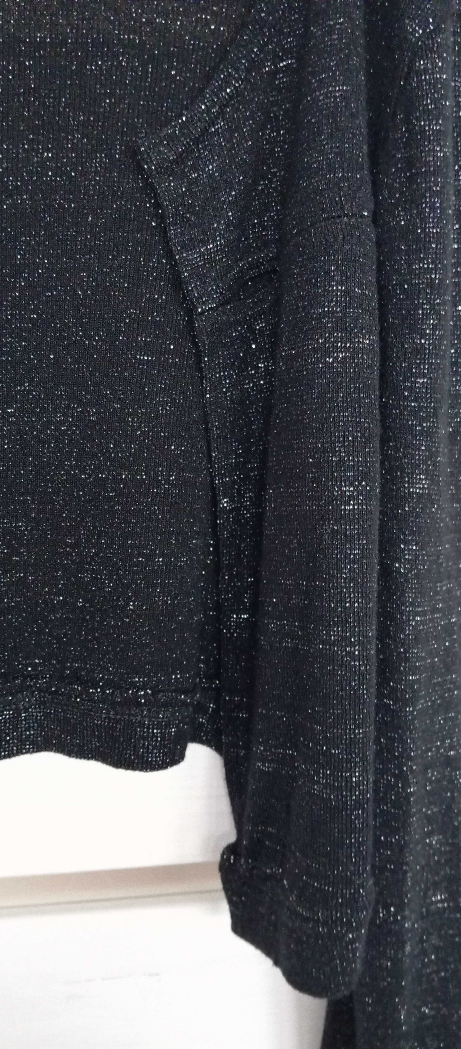 Sweter krótki bolerko czarny srebrny M, L, 40, 42