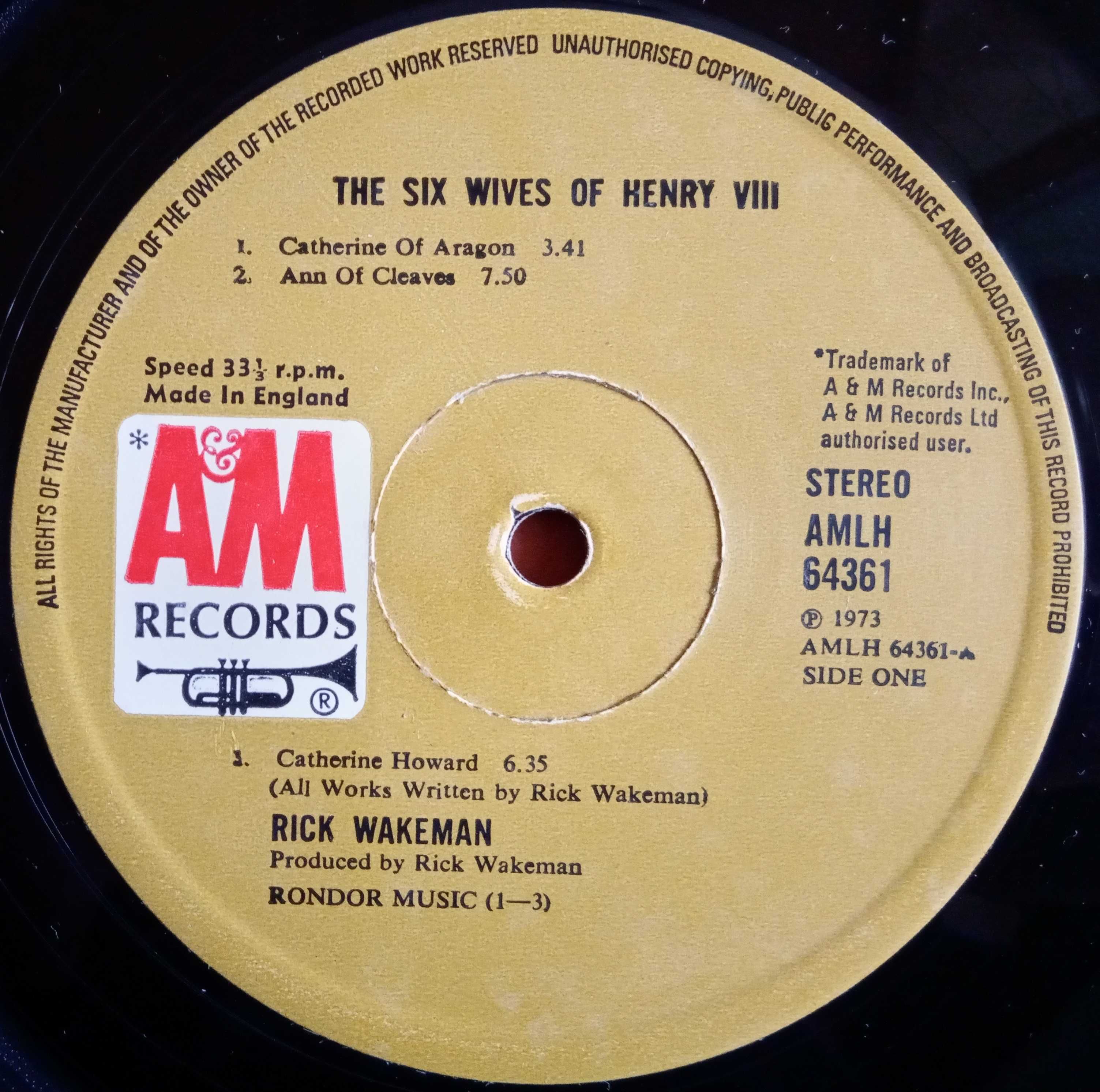Rick Wakeman	- - - - -	The Six Wives Of Henry VIII	- - - - -	LP