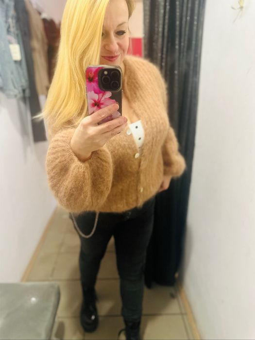 Sweter kardigan carnel kid moher 81%