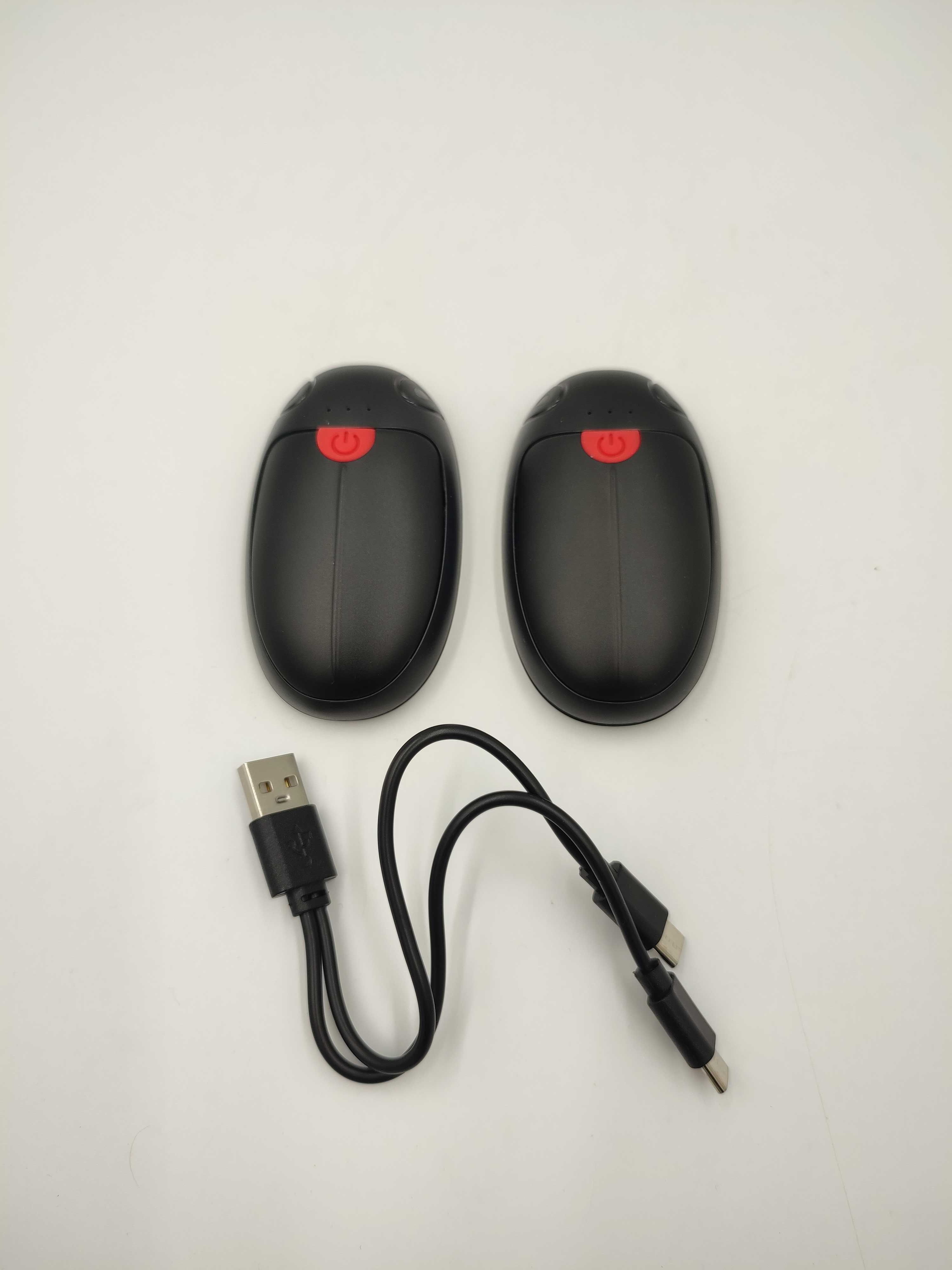 Ocieplacze Podgrzewacze do rąk USB 2 szt 6000mAh 3 poziomy Czarne