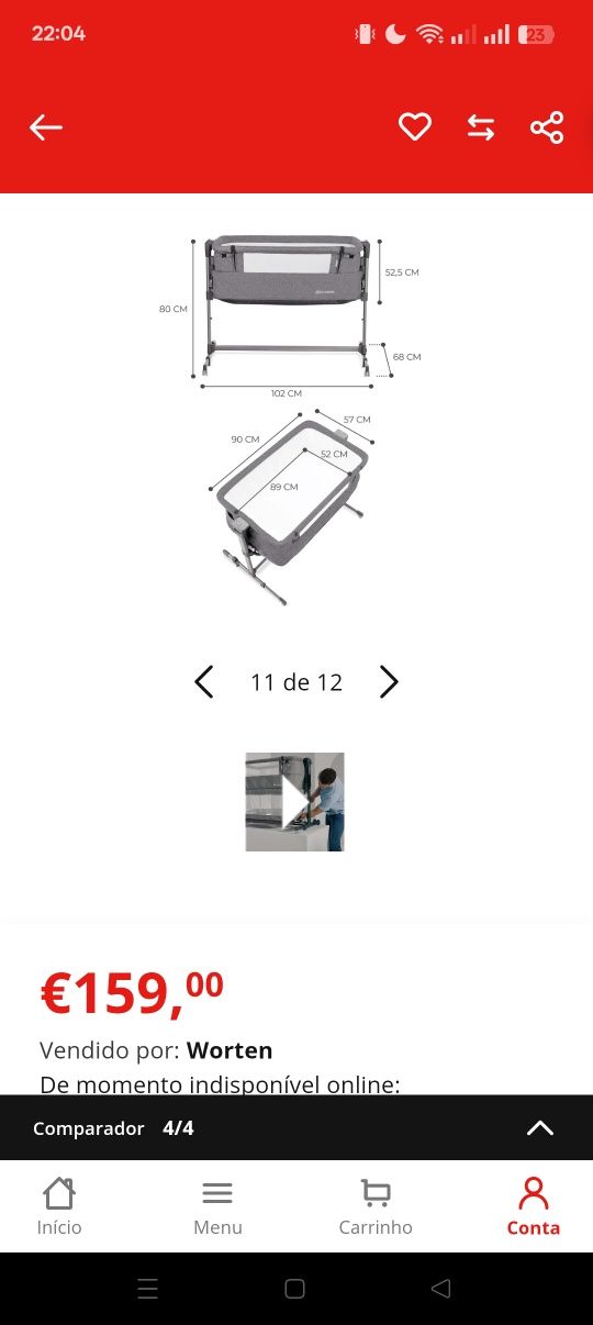 2 Berços Co-Slepping KINDERKRAFT Neste Up Dark
4
3 avaliações