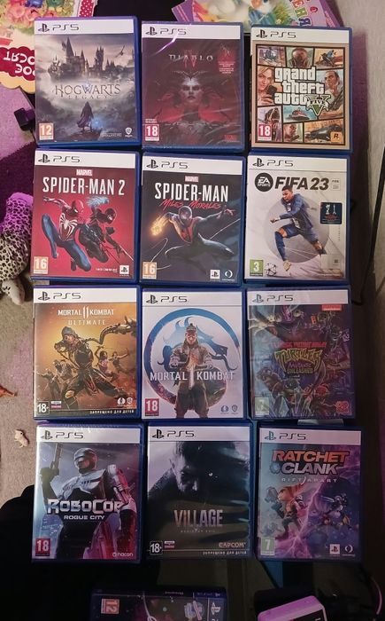 Диски PS 5. 12 штук.ціна за усі