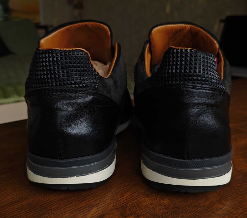 Moncler Fabien "Gucci" Black Leather Sneakers 44 размер 28 см