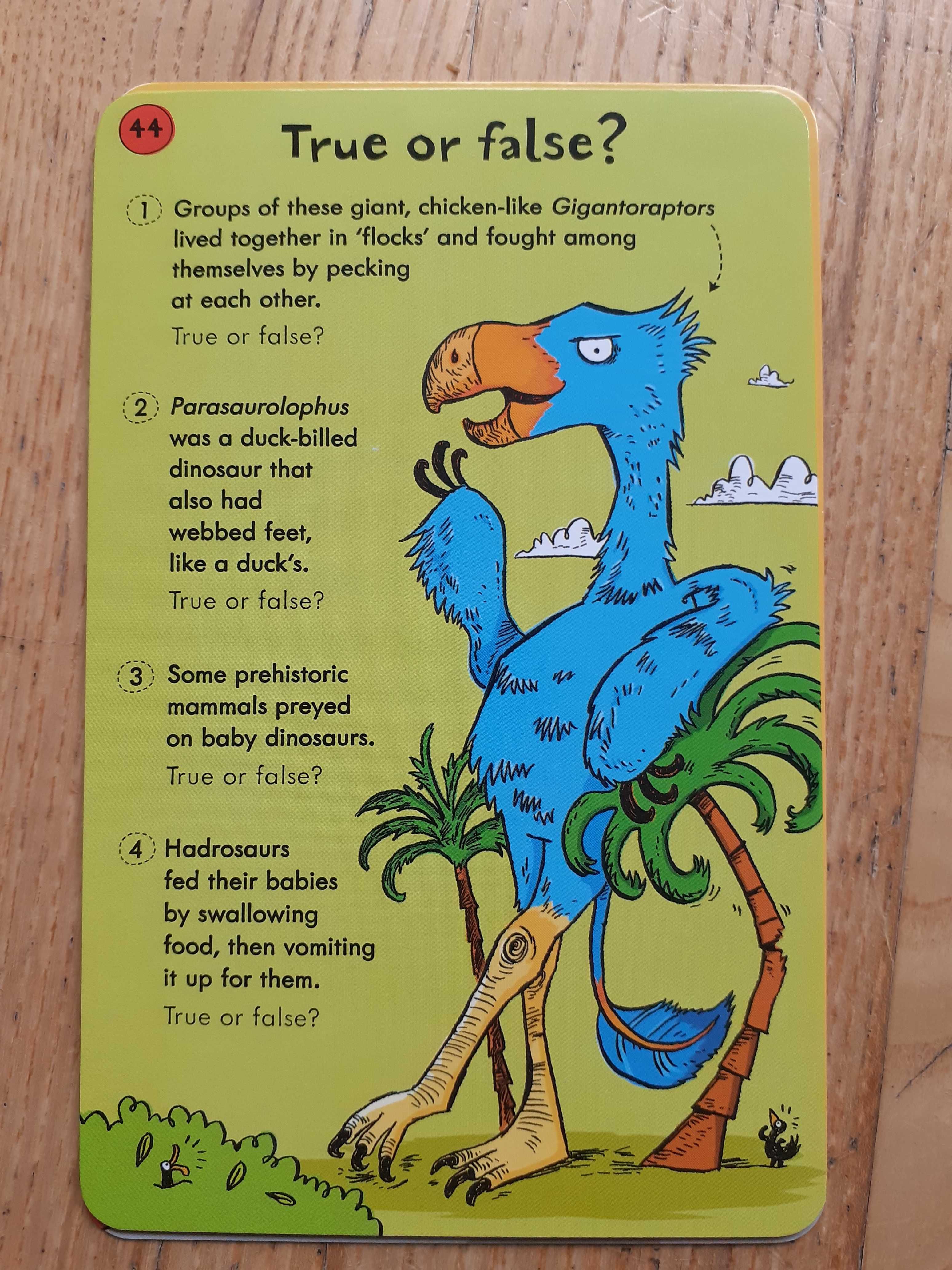 USBORNE Dinosaur Quiz Cards gra 450 pytań i odp po angielsku dinozaury