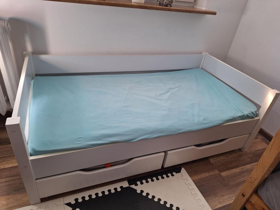 Łóżko dzieciece 140x70 Lukdom z szufladami jak ikea