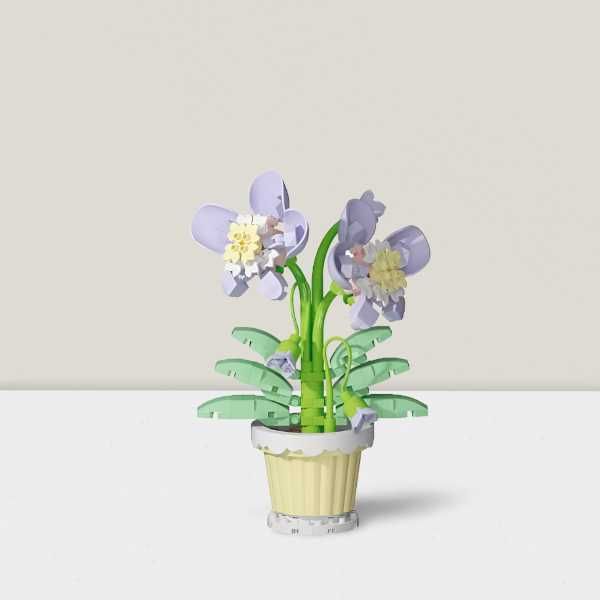 Nowe Klocki Jak Lego Kwiaty Fiołki w Doniczce 218 Elementów w Pudełku