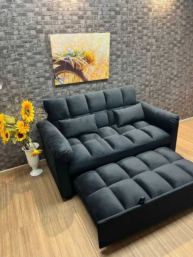 Sofá cama barato preto + entrega gratis
