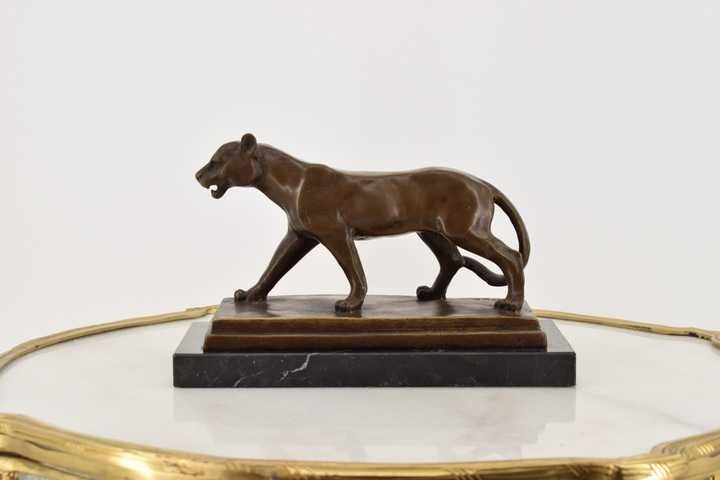 Idąca Pantera Gepard Puma Kot Kotek - Figura Rzeźba z Brązu