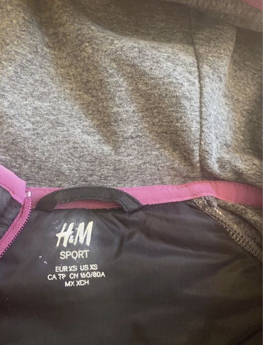 H&M sport xs s кофта на замке худи реглан