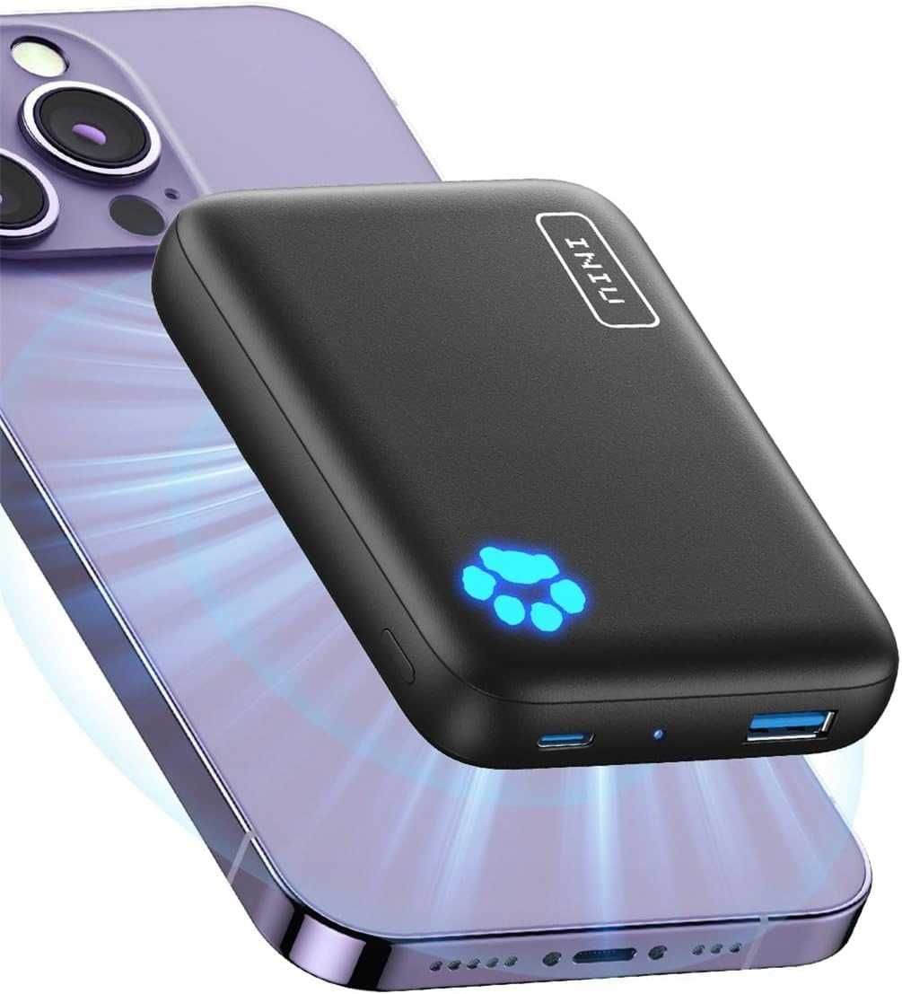 INIU BI-B43 PowerBank magnetyczny MagSafe 10000mAh 20W USB-C czarny