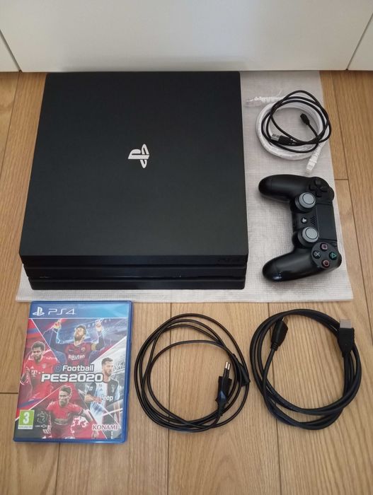 PS4 PRO 1TB 4K, PlayStation 4, comando Sony, PES 2020 (faço retomas)