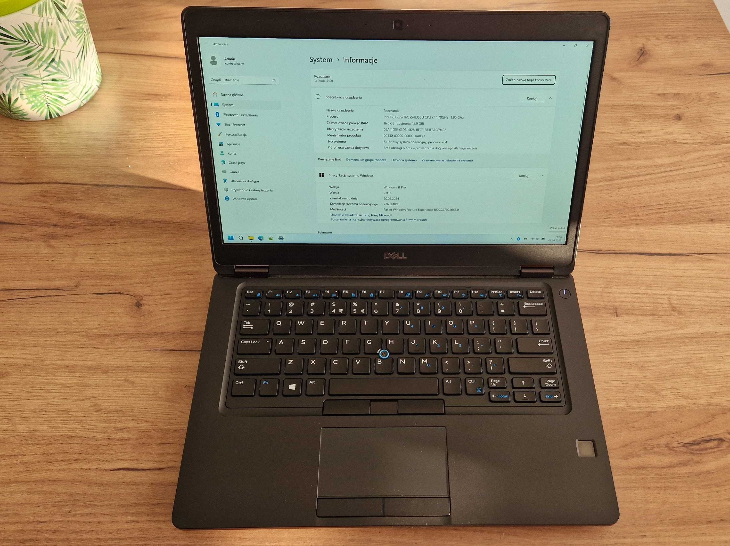 Dell Latitude 5490 i5-8350U, 16GB DDR4, 512GB SSD NVME, Win11 PRO