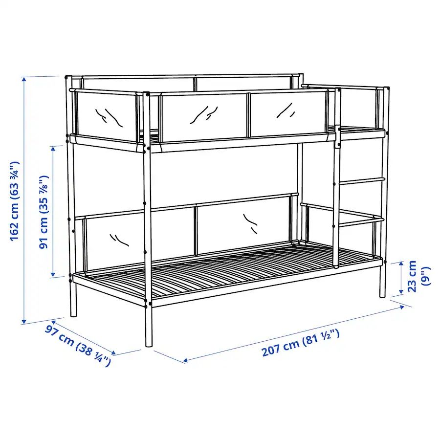 Łóżko piętrowe Ikea Vitval