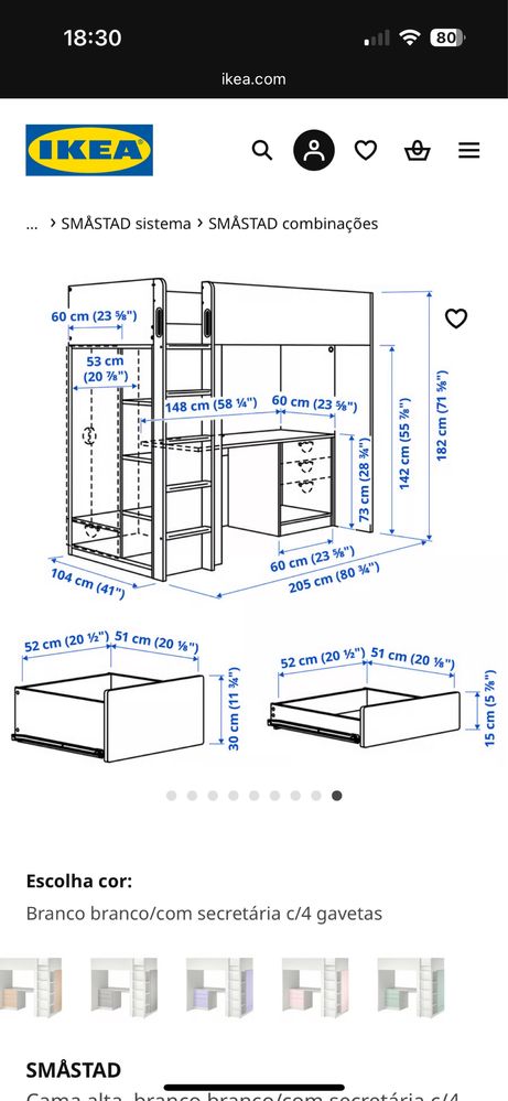 Cama andar com guarda roupa e secretaria