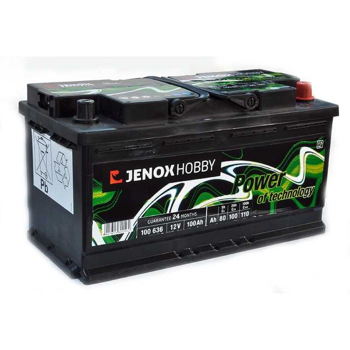 Akumulator 100ah jenox hobby głębokiego rozładowania zasilający ups